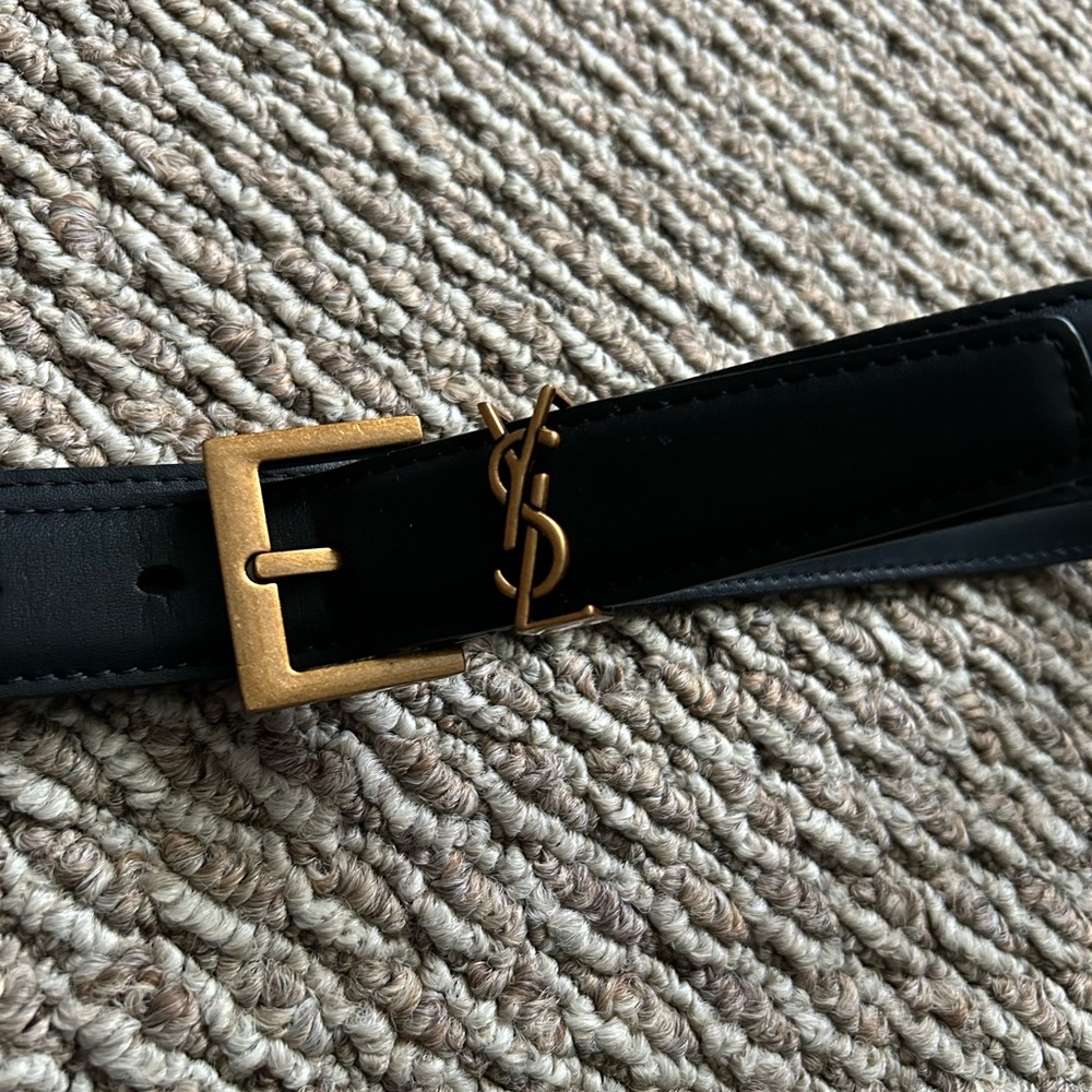 YSL Monogram Leather Belt